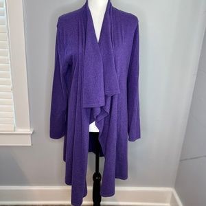 Ralph Lauren Black Label; soft purple cashmere shawl cardigan sweater. Like new!